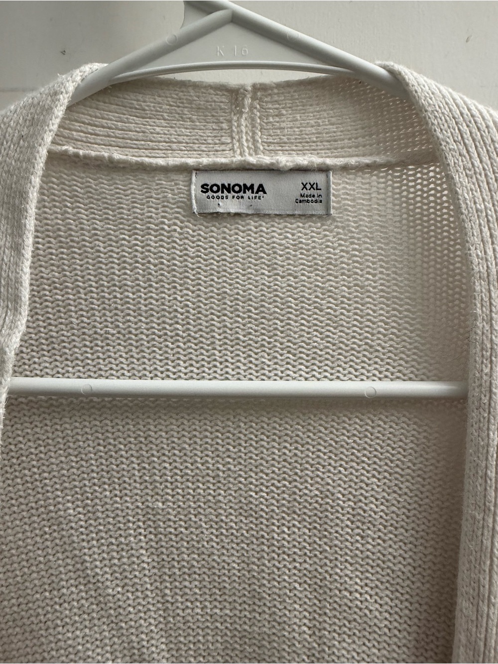 Sonoma Off-White Open-Front Women's Cardigan Sweater - Picture 2 of 3